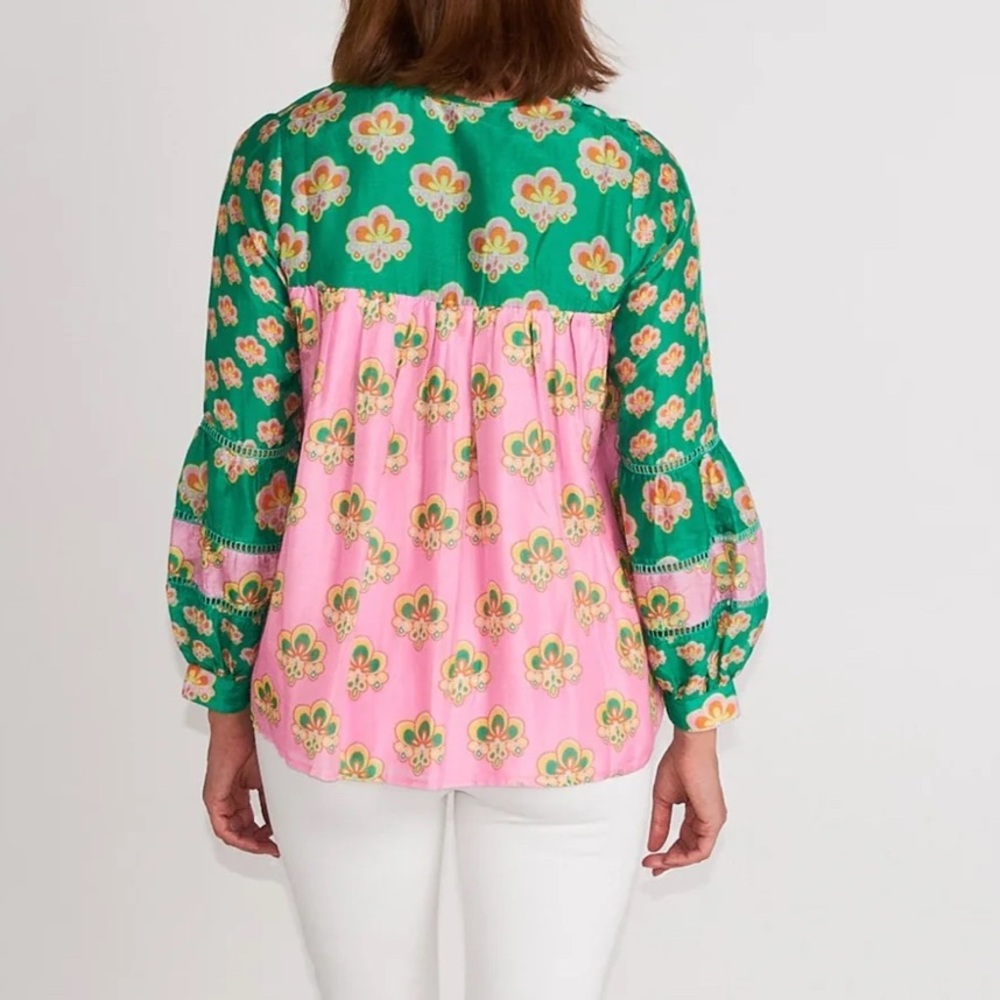 CK Bradley Oopsy Floral Green and Pink Women's Top NWT - Picture 2 of 4